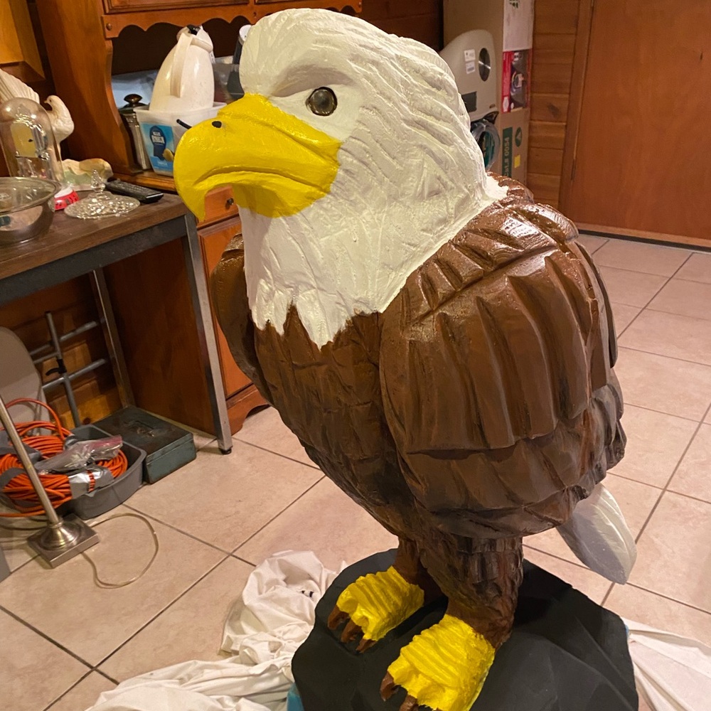 Brown and White Eagle Bird Statue